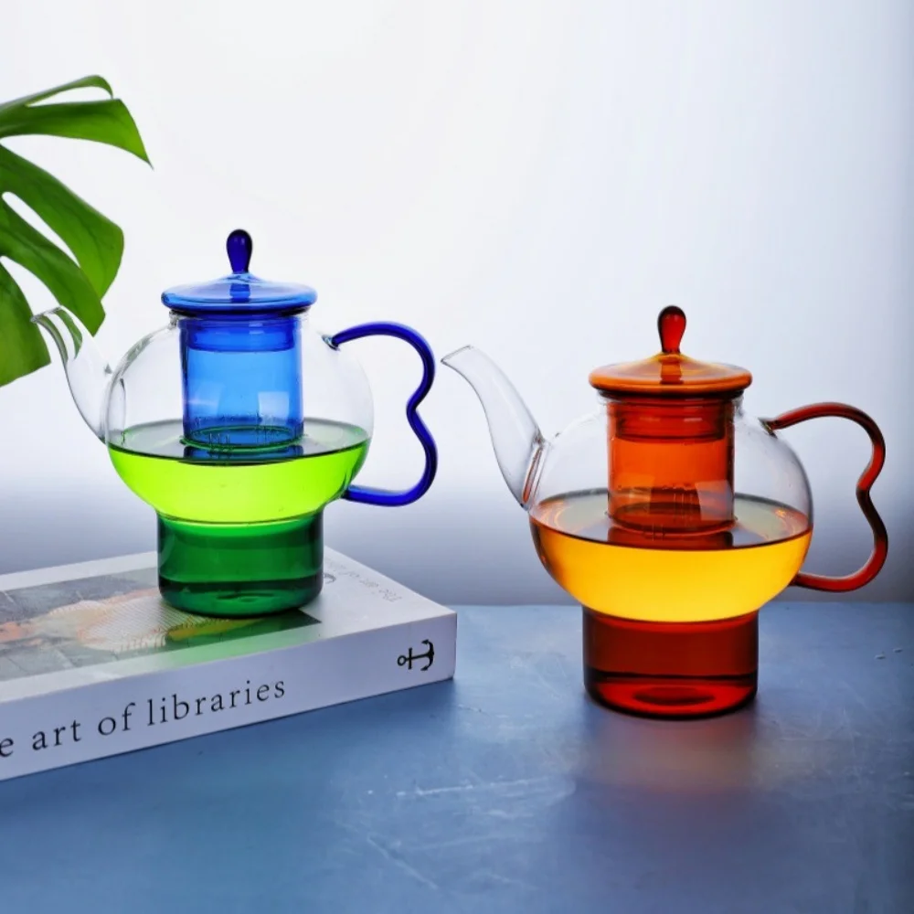 

Чайник с цветком из боросиликатного стекла с чайным листом, заварочный чайник для женщин, маме, подарок на Рождество, день рождения, День Святого Валентина