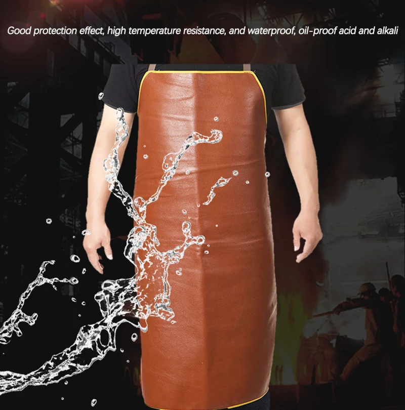 Pure First Layer Cowhide Whole Leather Work Wear Clothes Heat-Proof High Temperature Proof Electric Welding Safety Apron