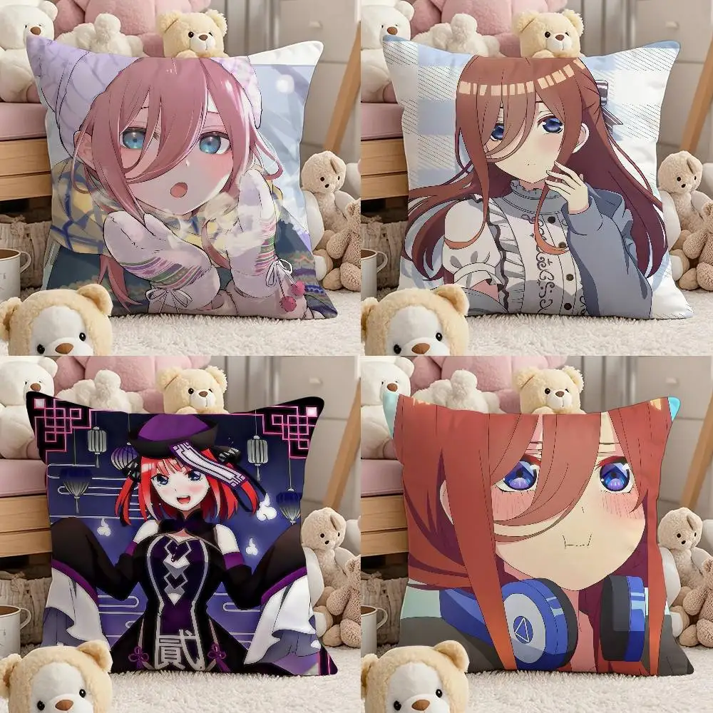 

M-Miku N-Nakano Anime Pillow Case Comfort Sofa Bed Silky Elegant Invisible Zipper Custom Decorative Cushion Cover