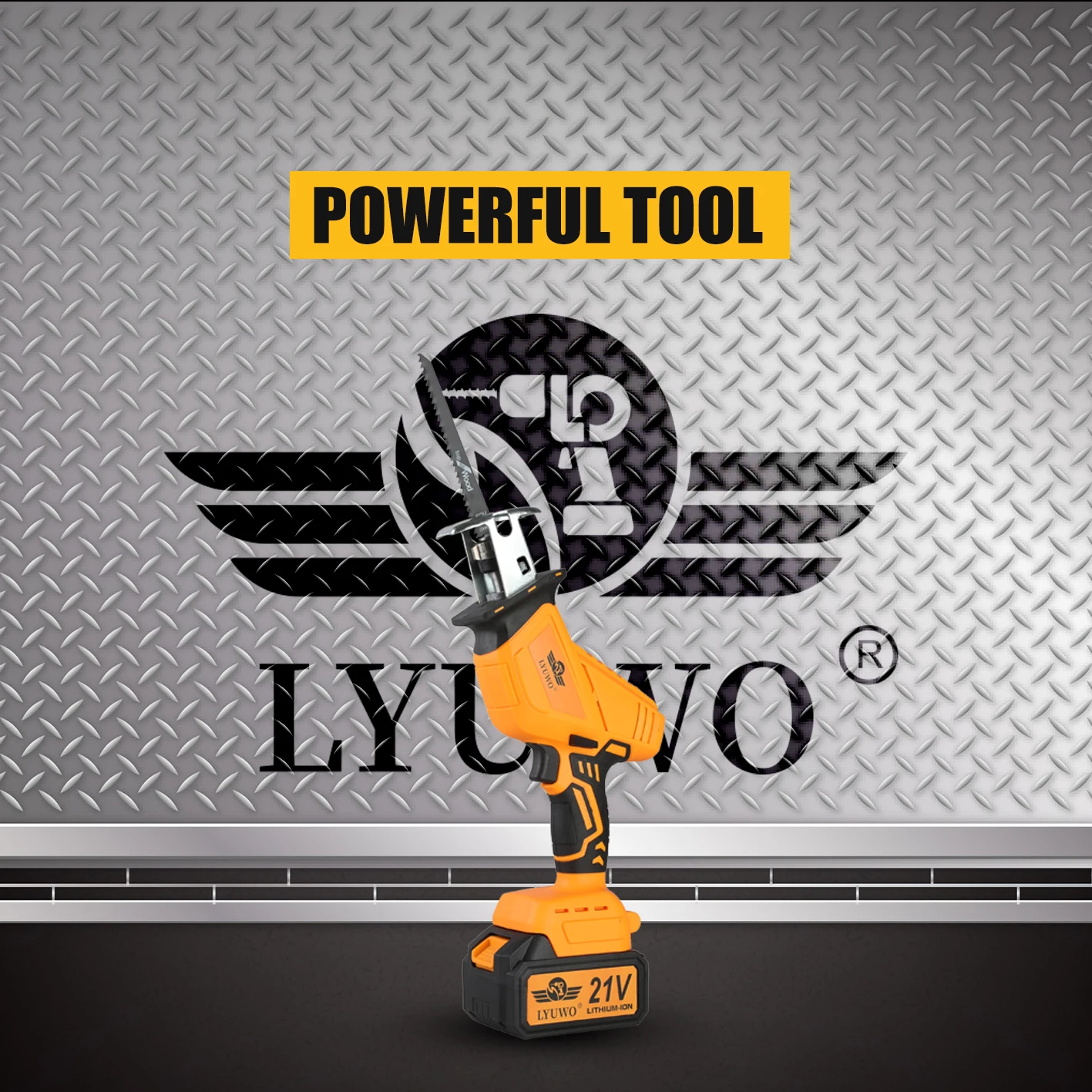 LYUWO lithium reciprocating electric saw, rechargeable electric horse knife, small handheld, outdoor cutting electric saw