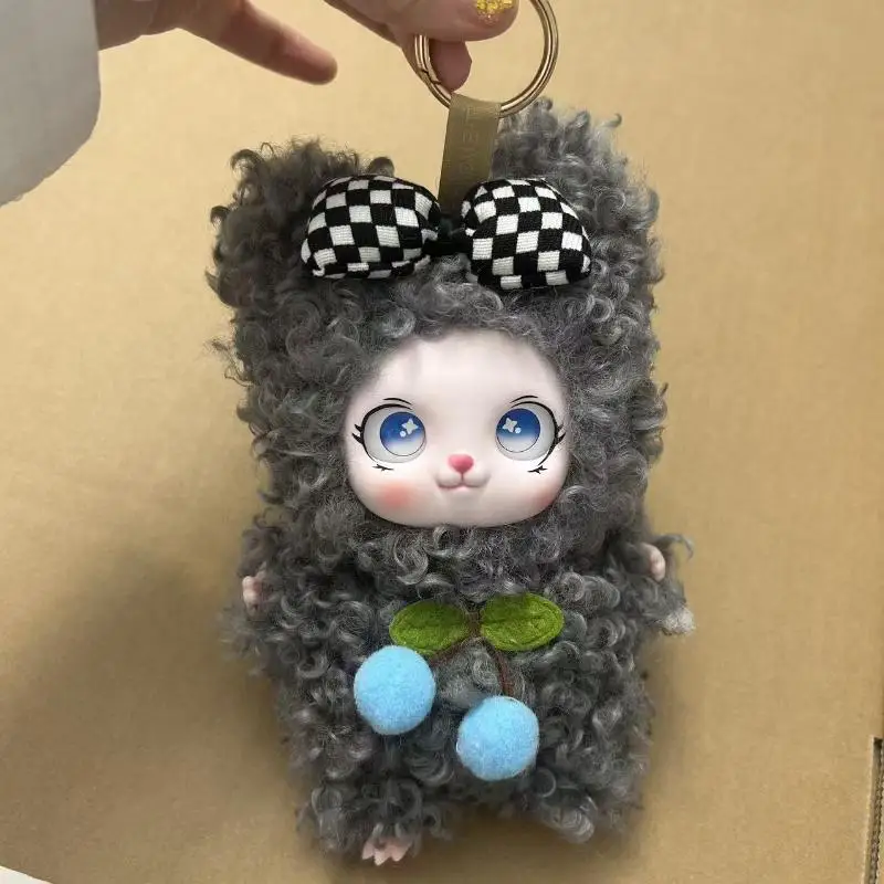 Cute Bowknot Vinyl Face Plush Doll Pendant Keychain Backpack Hangings Decoration Gifts image 5