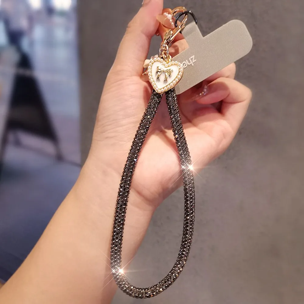 

Hanging Cord Glitter Rhinestone Phone Lanyard Short Wrist Style Handheld Diamond Phone Rope Bling Bling Full Diamond