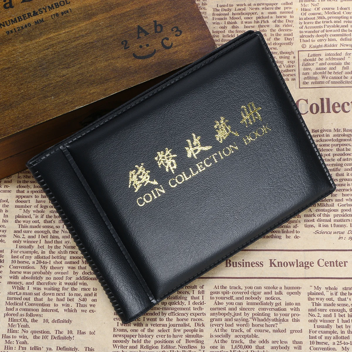 ألبوم مجمع العملات المعدنية 60 جيوب 10 صفحات 138x98 سنتيمتر تخزين أسود محمول للقبعات الرموز ميداليات شارات مجمع العملات المعدنية