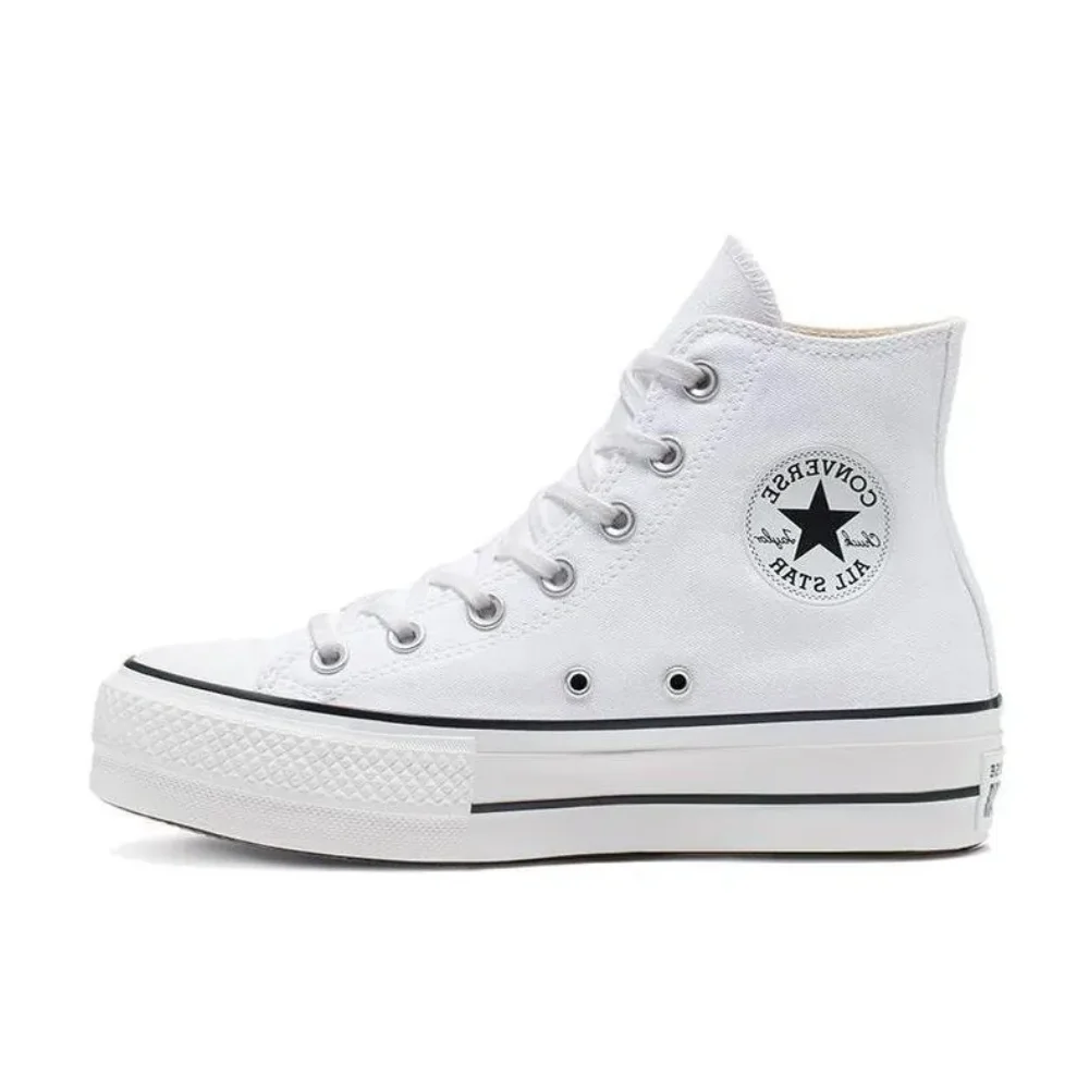 Converse White All Star Lift High Women's Classic Retro Canvas Shoes Thick Sole Anti-skid Wear-resistant Casual Board Shoes