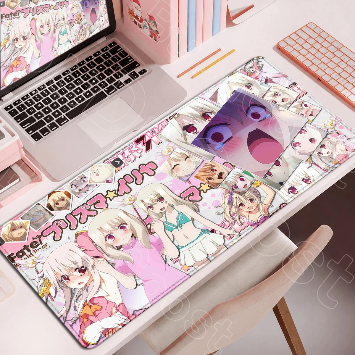 Fate Kaleid Liner Prisma Illya Anime Gaming Mouse Pad Large HD Printing Laptop Rubber Keyboard Mat 900x400mm Office Extended Rug