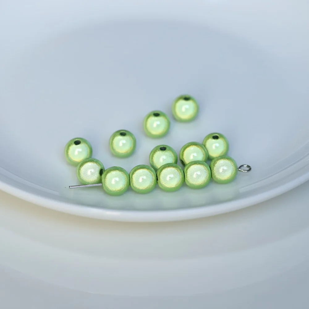 4/6/8/10/12/14 MM Perle Perle Satin Glanz Imitation Perlmutt gefärbt Runde Glas Lose Spacer Perle Für Schmuck Halskette Vase Füllstoff
