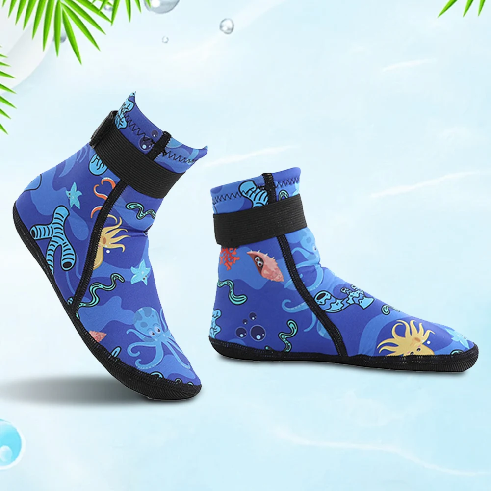 Kids Neoprene Water Socks Beach Socks Anti-slip Swimming Socks Adjustable Snorkeling Boots Keep Warm for Diving Surfing
