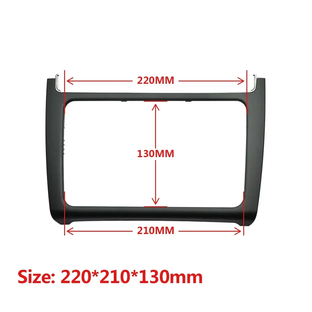 For VW POLO 2014 2015 2016 2017 2 DIN Car Radio Install Dash Panel Refitting Frame Kit Audio Fascia Trim Bezel Faceplate view 3