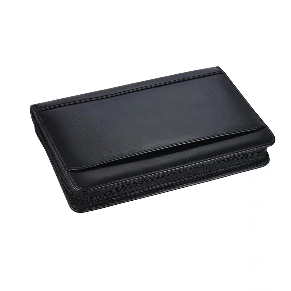 Portable Business Portfolio Padfolio Folder Document Case Organizer PU Leather with Business Card Holder Memo Note Pad