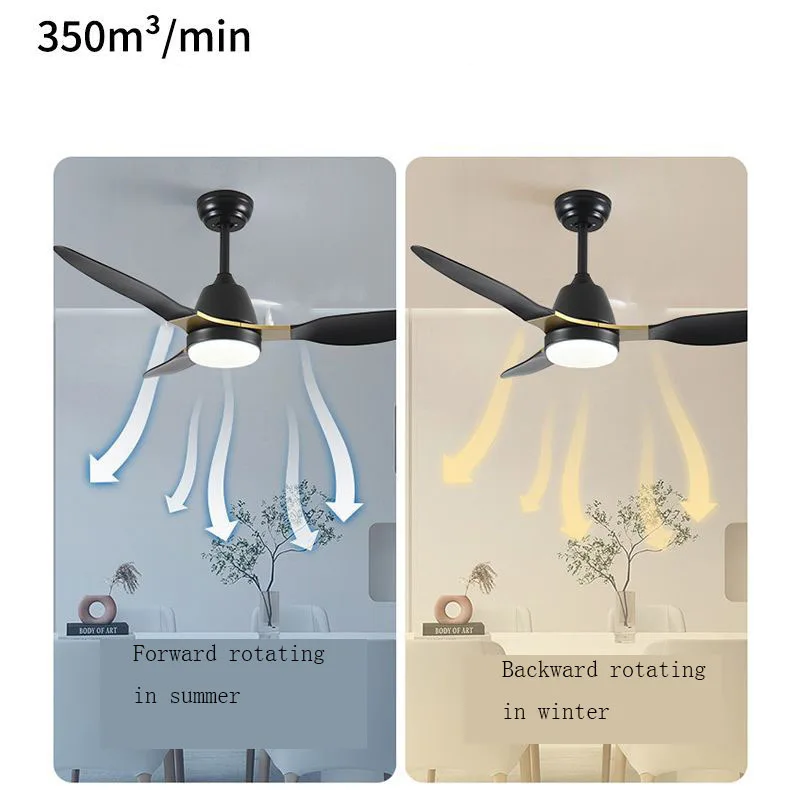 Tuya Smart Ceiling Fan Light Home LED Ceiling Fan Lights 36in 42/52 Inch Fan Black White Remote Control TUYA APP Ceiling Fan