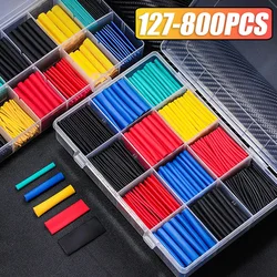 127/328/800pcs Heat Shrink Tubing Wrapping kit 2:1 Shrinkable Wire Shrinking Wrap Tubing Wire Connect Cover Protection Sleeving