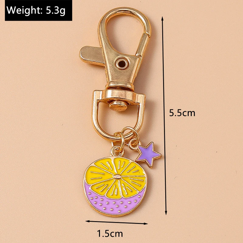 Aihua Schöne Emaille Rote Kirsche Apfel Traube Ananas Schlüsselanhänger Früchte Orange Avocado Schlüsselanhänger Handtasche Anhänger DIY Schmuckstücke – Detail 16