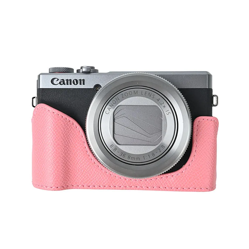 Pu Leather Camera Case Half Body For Canon G7X II G7X III G7X2 G7X3