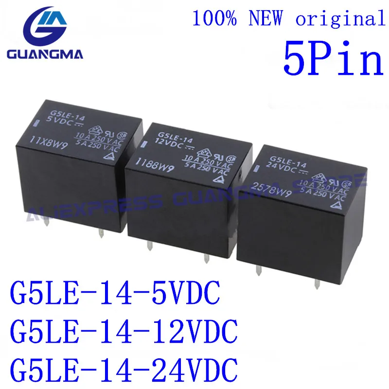 

100pcs 100% NEW original Relay G5LE 14 5VDC 12VDC DC24V 5Pin T73 10A 250V ac G5LE-14-5VDC G5LE-14-12VDC G5LE-14-24VDC