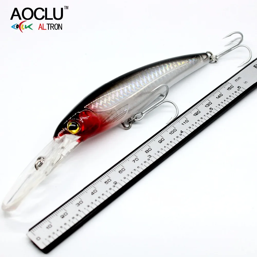 AOCLU Deep Diving Floating Trolling Wobbler 17cm 32g Depth 5m Hard Bait Minnow Crank Fishing Lure Sea Boat Tuna Bass VMC Hook