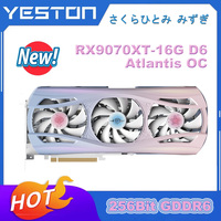 YESTON RX 9070XT 16G Atlantis OC Graphic Card 16G GDDR6 256bit 2400MHz 4NM rx 9070xt Gaming Video Card RGB Desktop にじげん AMD GPU