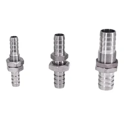 2.5 3 4 5 6 8 10 12 13 14 16 19 20 25 32mm Hose Barb Equal Reducing 304 Stainless Steel Bulkhead Hosetail Pipe Fitting Connector