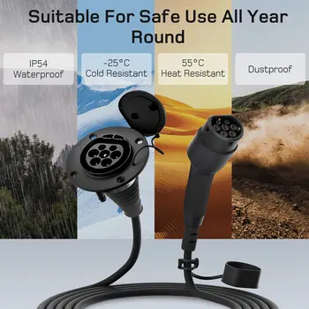 dé Type 2 延長線 11kW 22kW 適用於壁掛式充電站電動車充電器,相容於所有 Type 2 充電插頭 10 最佳銷售 22千瓦壁掛式電源 - №10