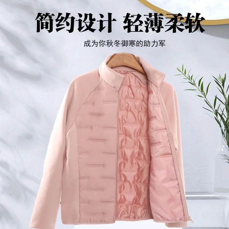 

Осенне-зимняя утолщенная хлопковая куртка для женщин с воротником-стойкой, бархатный облегающий теплый флисовый топ для женщин