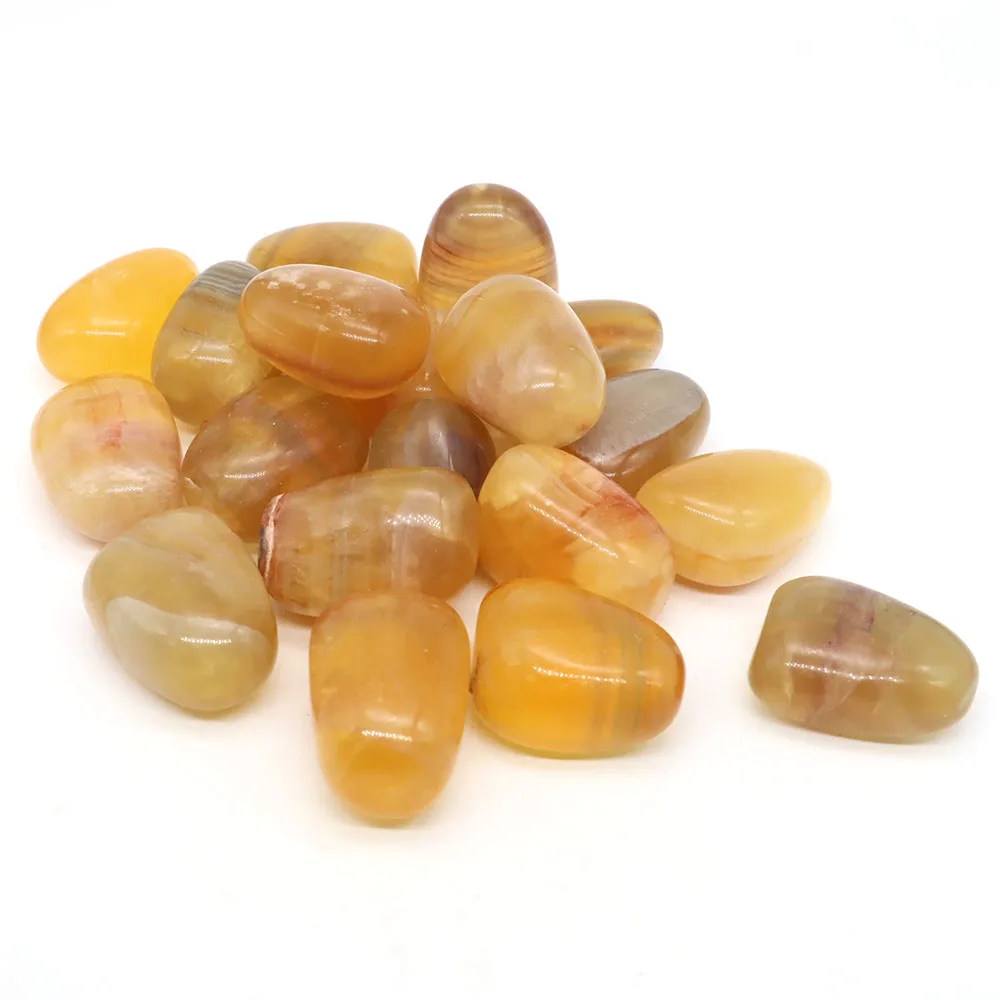 Natural Tumbled Stones Yellow Fluorite Healing Crystal Energy Minerals Specimen Meditation Gems Aquarium Tank Garden Home Decor