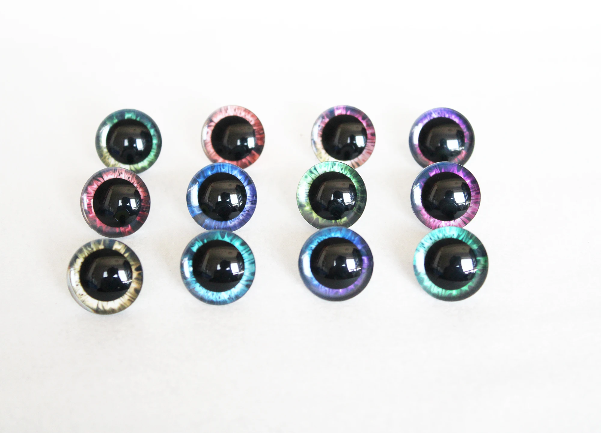 Ojos de juguete de pupila 3D coloridos con arandela trasera para ACCESSORIES-YC3 de muñecas diy, 9MM a 35MM, lote de 10 pares