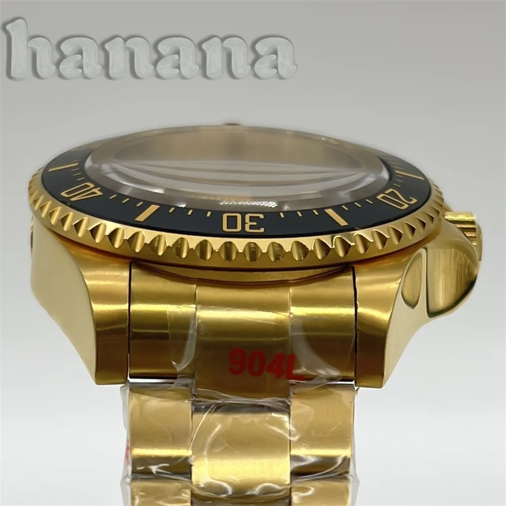 NH35 золото 43 мм глубоководный дань большой корпус GMT керамический безель подходит для NH34 NH35A NH36 ETA2824 Механизм сапфировое стекло