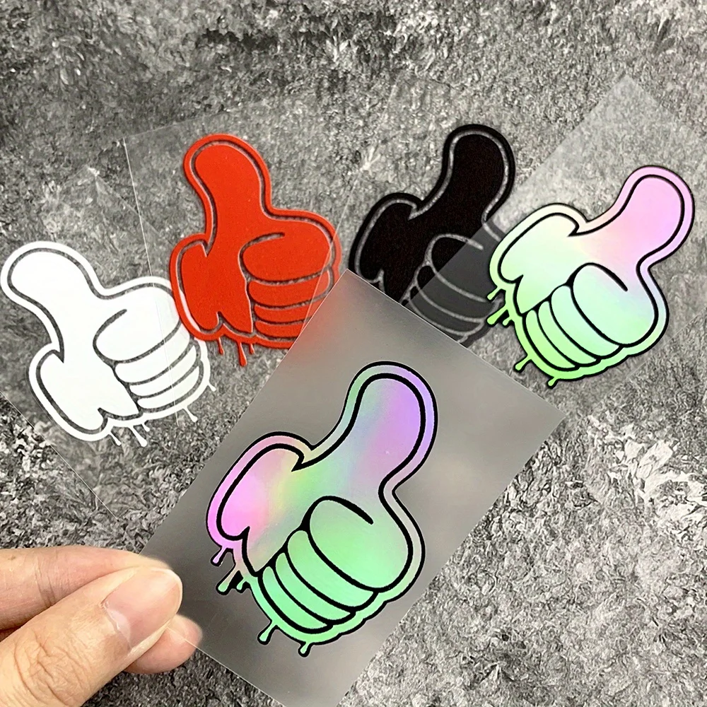 

2D Flat "Thumbs Up" Waterproof Sticker, Durable PVC Decal for Motorcycle Helmets & Road Bicycles