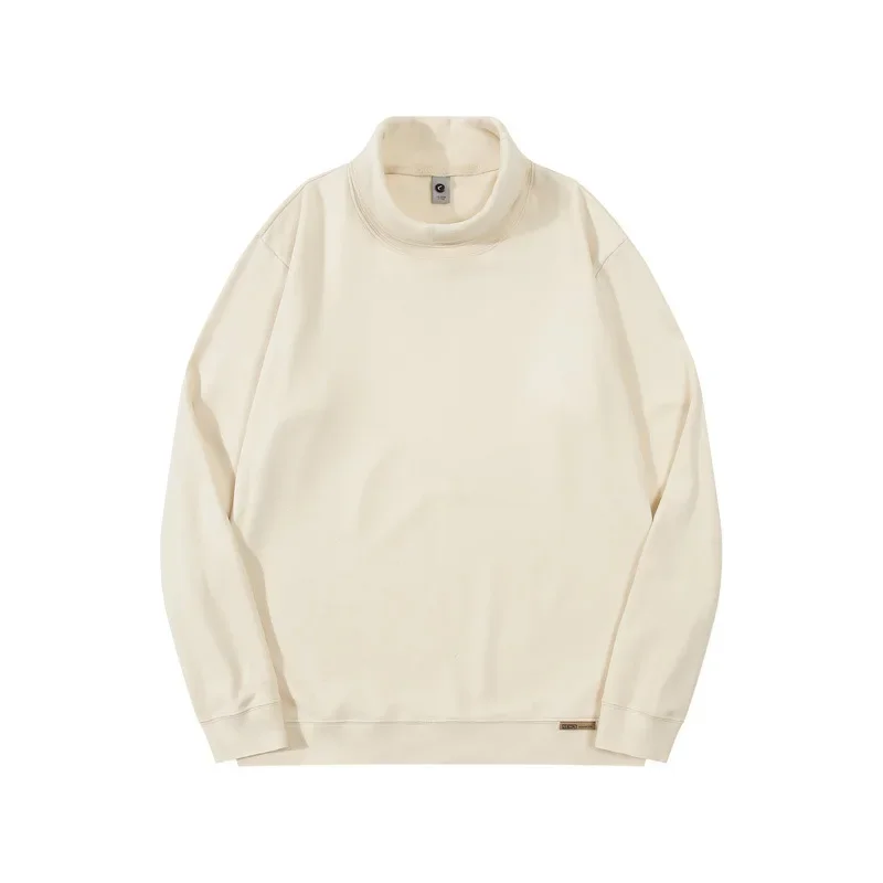 Half Turtleneck German Velvet Bottom Shirt Men Clothing Autumn Winter New Solid Warm Long Sleeve T-shirt Underwear Off White