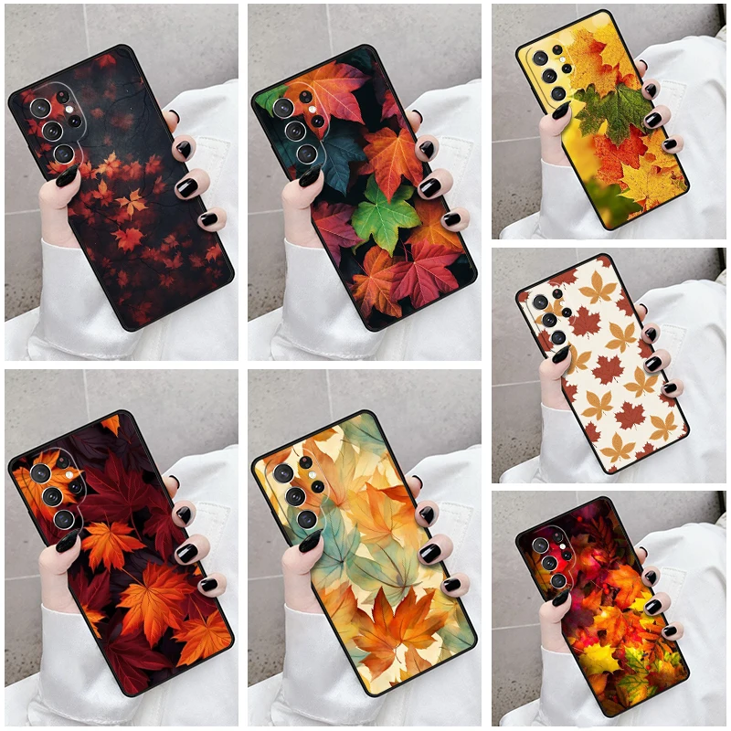 Phone Case For Samsung Galaxy S24 S23 S21fe S22 Ultra Plus Note 10 20 S8 S9 S10 Cover COLOURFUL AUTUMN LEAVES