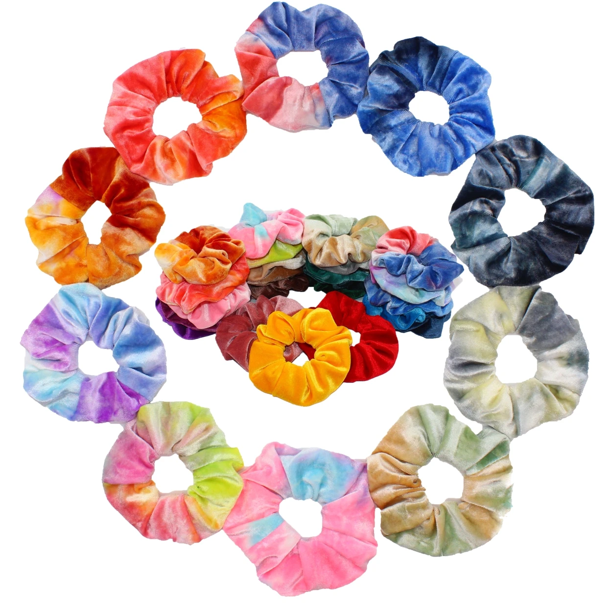 6/1pcs Velvet Scrunchies Elastic Rubber Hair Bands Women Girls Soft Solid Headbands Ponytail Holder Hair Rope Tie Accessories