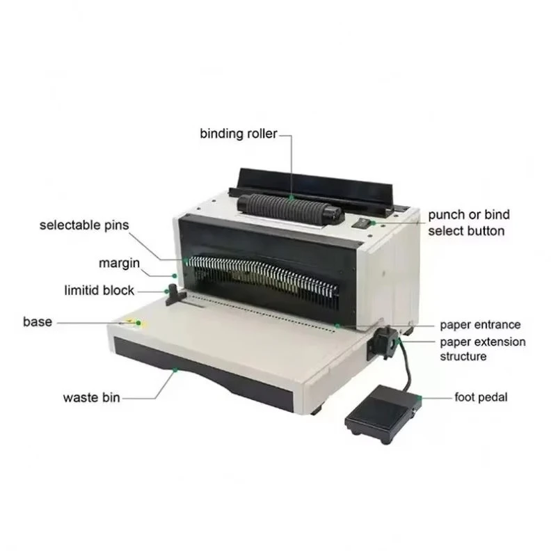 Spiral Wire Coil Binding Installing Machine Book Punching Machine