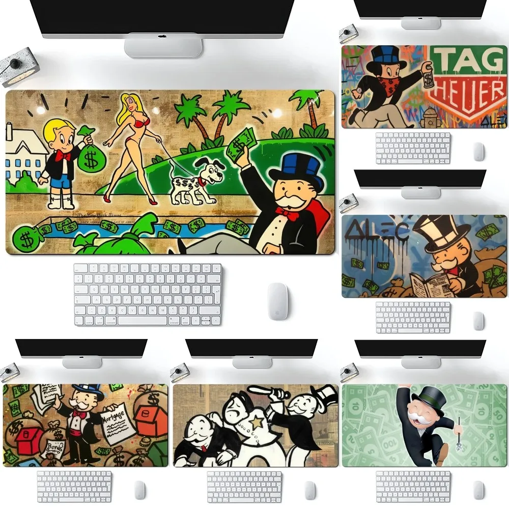 Cartoon Alec Monopoly Dollar Mousepad Computer Laptop Gamer Pad PC Gaming Accessories Desk Mats