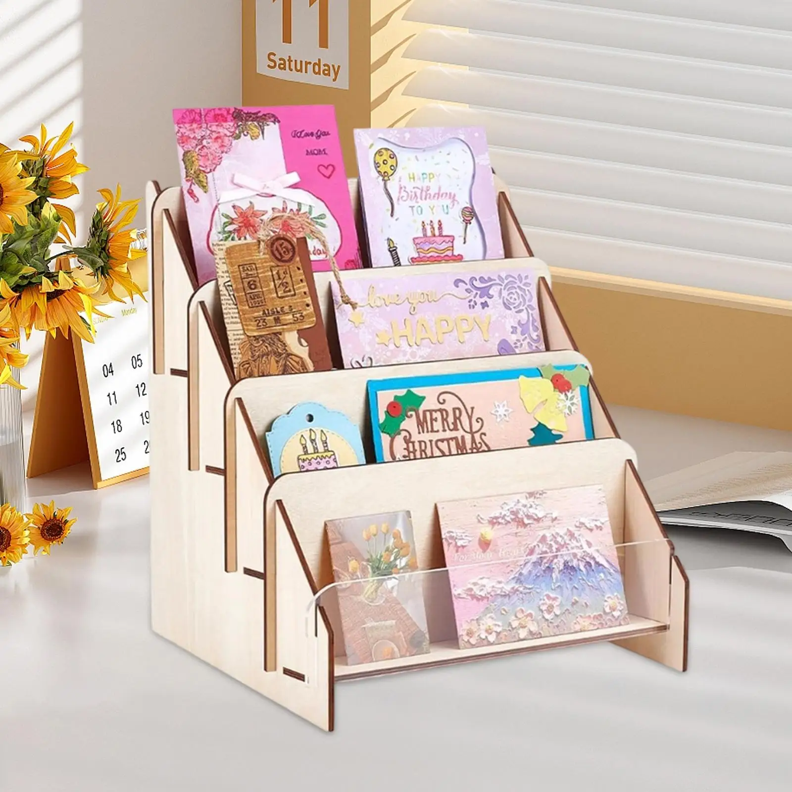 

Card Display Stand 4 Tiers Jewelry Storage Stand for Party Household Bedroom