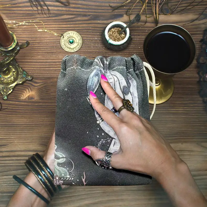 Storage Bag For Tarot Drawstring Jewelry Storage Bag 5.12x7.09 Inch Drawstring Bags For Rune Dice Jewelry Gift Bags For Tarot