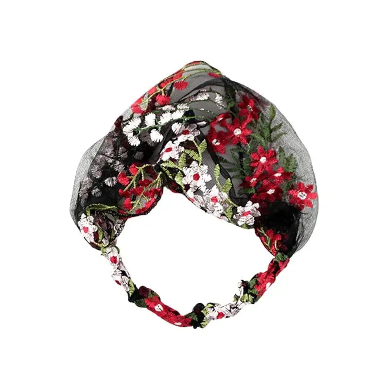 Besticktes Mesh-Stirnband mit exquisiter Blumenstickerei und weichem, atmungsaktivem Stoff, perfekt für Brautveranstaltungen und den täglichen Gebrauch. – Detail 5