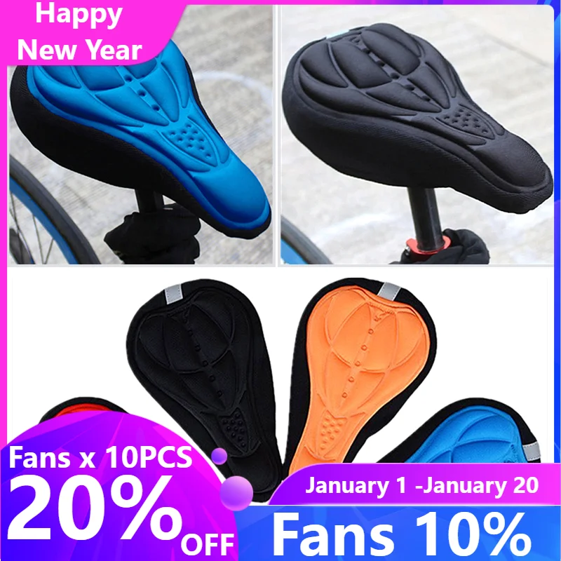 NEW Fashion Mountain Bike 3D Saddle Cover Thick Breathable Super Soft Bicycle Saddle Silicone Sponge Bike Seat Cushion Bicycle