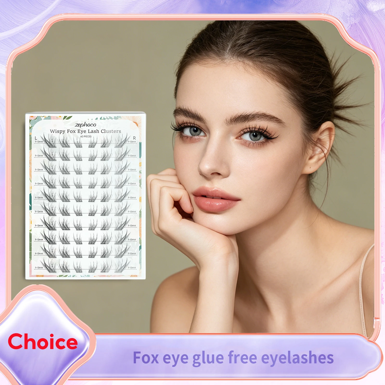 

Glue Free Cluster Fake Eyelashes Fox Cat Eyes False Eye Lashes Thick Fluffy Reusable Segmented Extensions Daily Natural Makeup