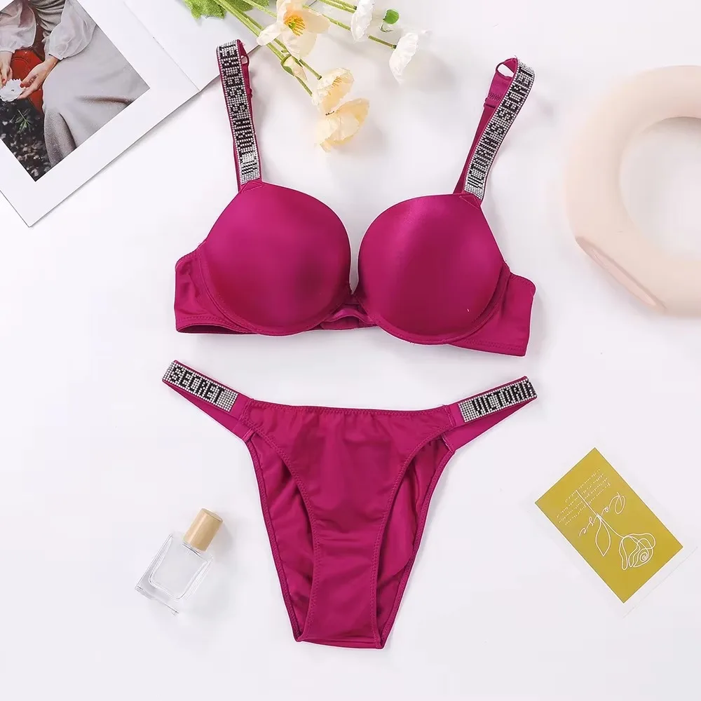 Victoria's Secret Nieuwe Klassieke BH en Slip Set Kant Lingerie Sets Dames Sexy Lingerie Set Kant Trim Ondersteunend Verstelbaar - afbeelding 1
