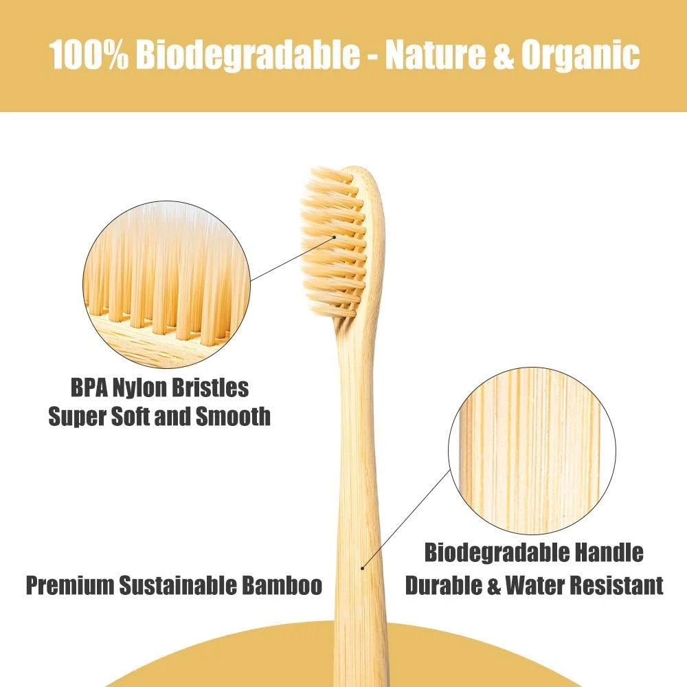 15/30Pcs Bamboo Toothbrushes Natural Wooden Toothbrushes Children\'s Soft Bristled Toothbrushes Environmentally Friendly
