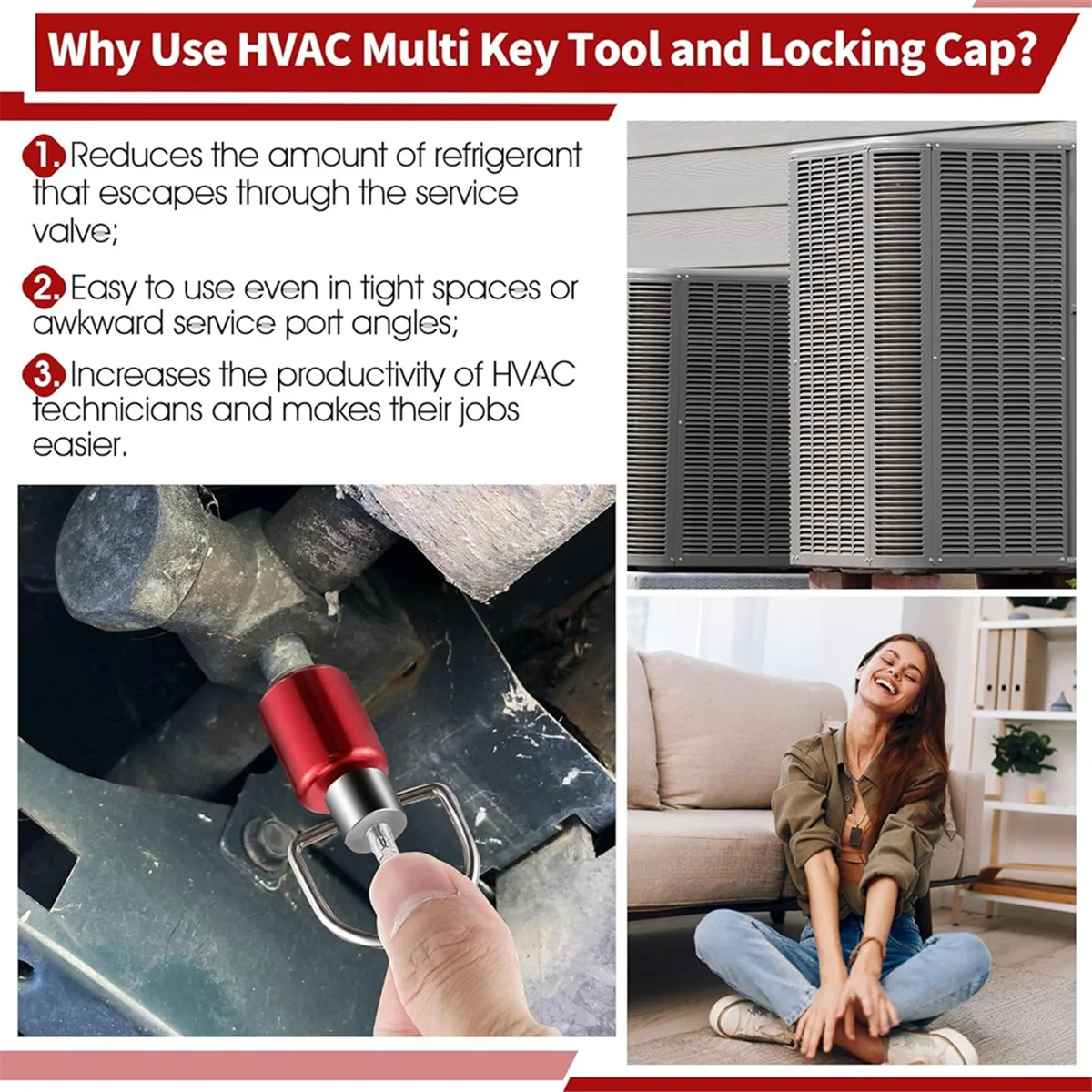 

Инструмент для ключей HVAC нового дизайна и запирающий колпачок 1/4 R410