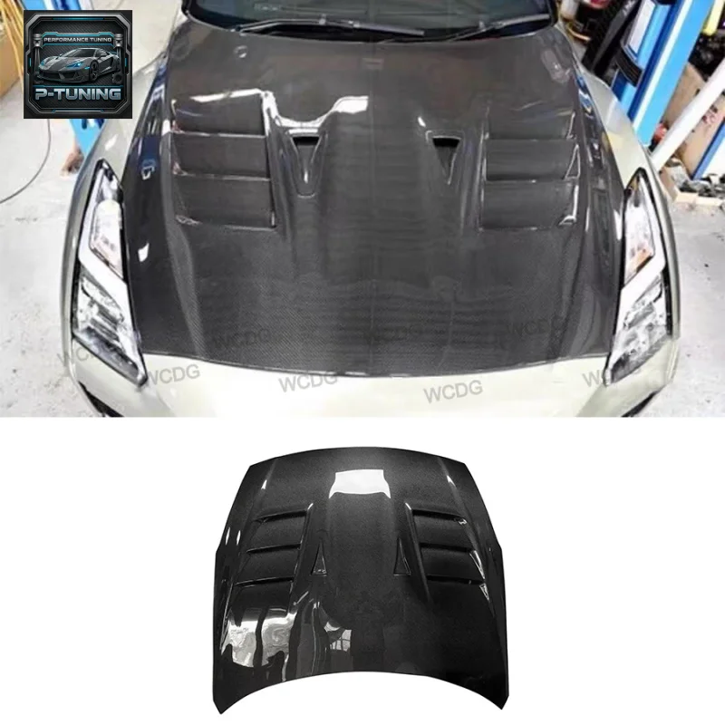 

TS Style Carbon Fiber Engine Hood for Nissan GTR GTR35 2008+ Upgraded Car Front Hood Bonnet Cover Bodykit