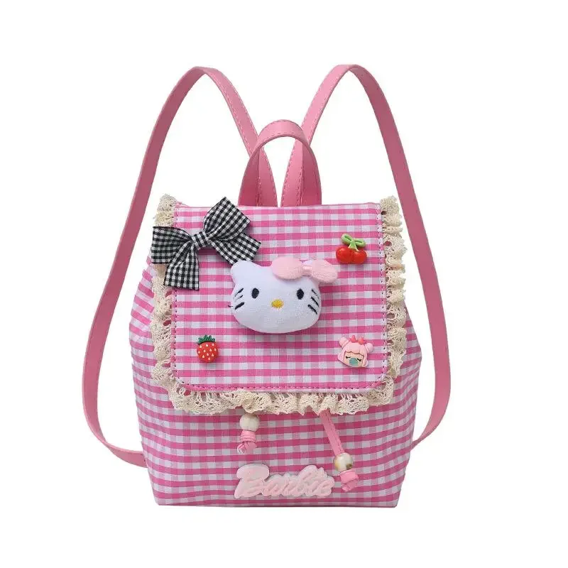 حقائب ظهر Hello Kittys Girl للنساء حقيبة يد لطيفة لربيع وصيف جديدة من الدانتيل بسعة كبيرة حقائب ظهر نسائية للطالبات