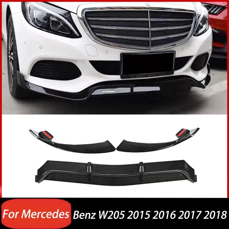 

For Mercedes Benz W205 2015 2016 2017 2018 Car Front Bumper Lower Splitter Lip Spoiler Diffuser Body Kit Tuning Accessories