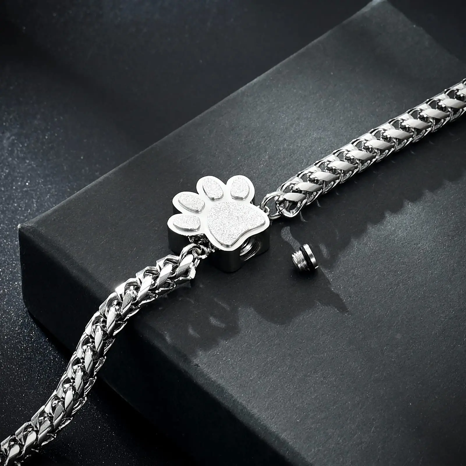 Urn for Ashes Bracelet, Dog/Cat Paw Print Bracelets Cremation Jewelry for Ashes Cute Animals Adjustable Memorial Bracelet