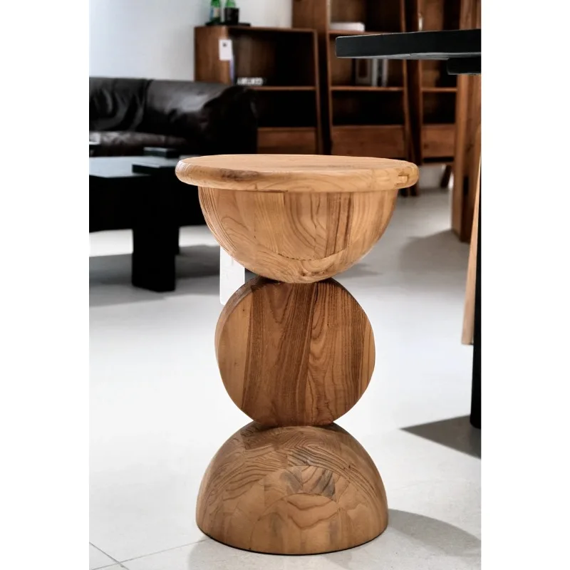 

Solid wood stool homestay designer log edge several hotel living room special shape