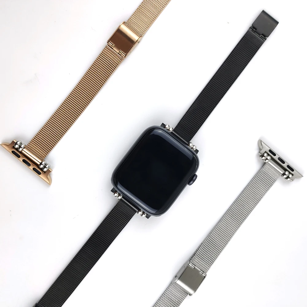 For apple watch strap 40mm 41mm 44mm 45mm 49mm series 6 5 7 8 9 ultra 2 women band for iwatch SE 38mm 42mm bands slim correa