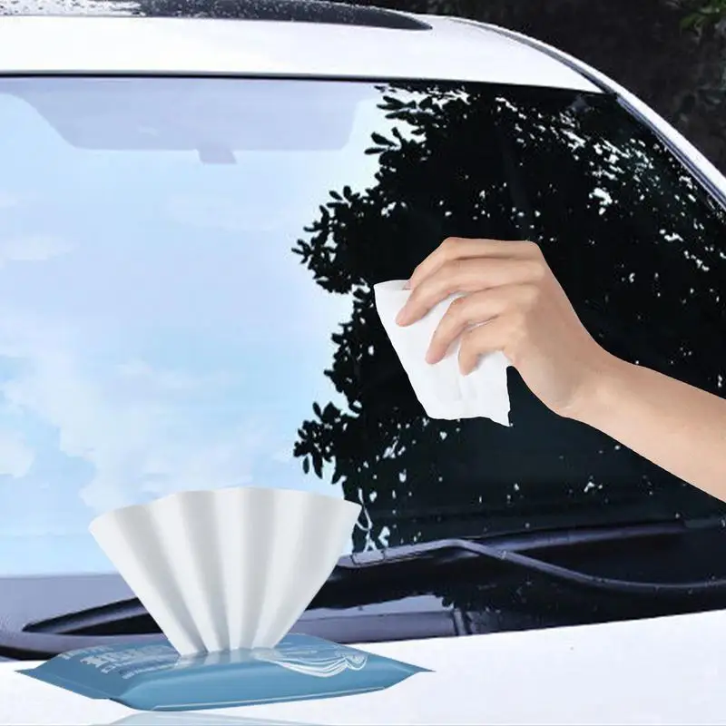 

Auto Window Cleaning Wipe 12 Sheets Anti-fog Mobile Screen Cleaning Cloth Rearview Looking-Glass Wet Wipes For Eye Glass