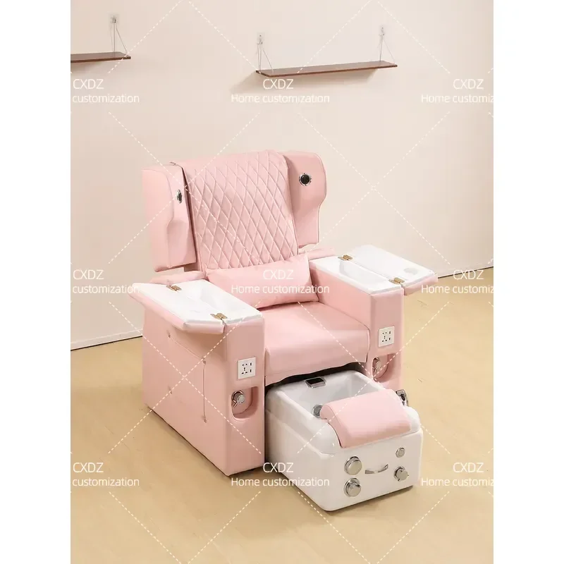 Electric Pedicure Chair for Nail Salon Multi Functional Foot Bath Sofa with Massage Feature Comfortable Customer Seating