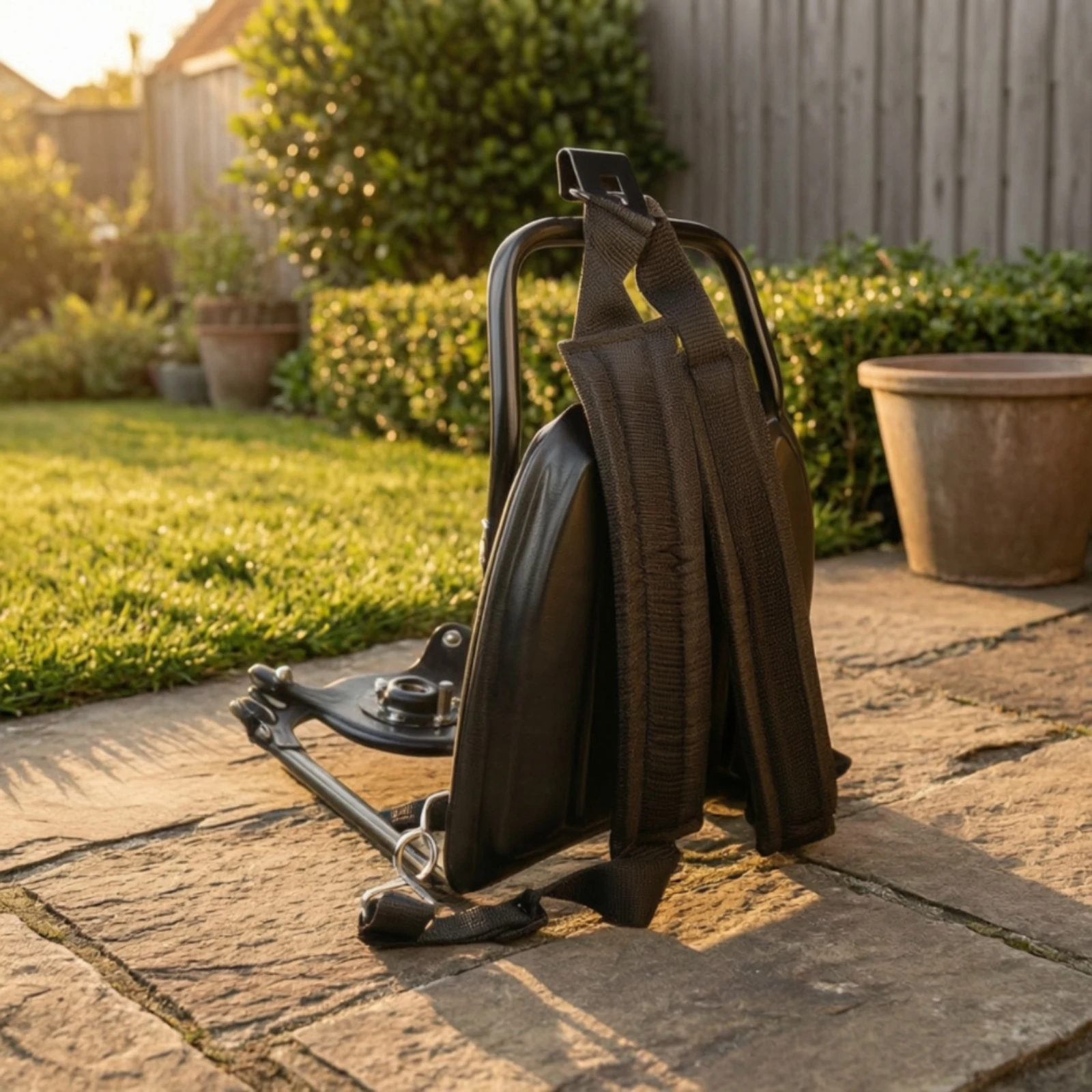 Backpack Brush Cutter Harness Frame Spring-Supported Backpack Harness with Triangular Mounting Base Padded Lightweight
