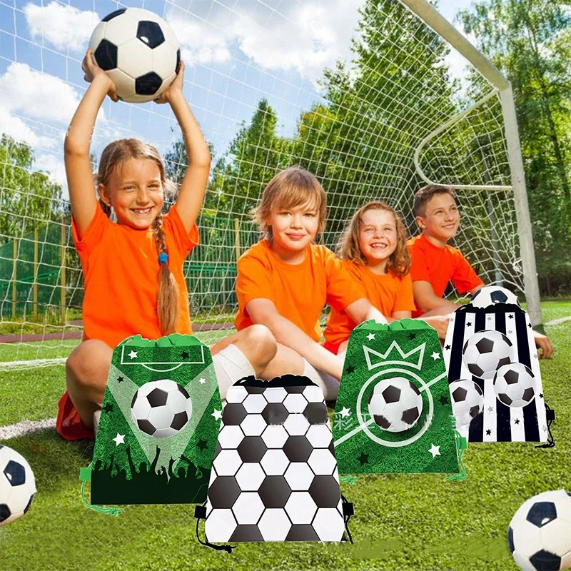 Football Non Woven Bags Football Sports Ball Party Non-Woven Bags Gift Bag Promotional Giveaway Soccer Bags Drawstring Pockets